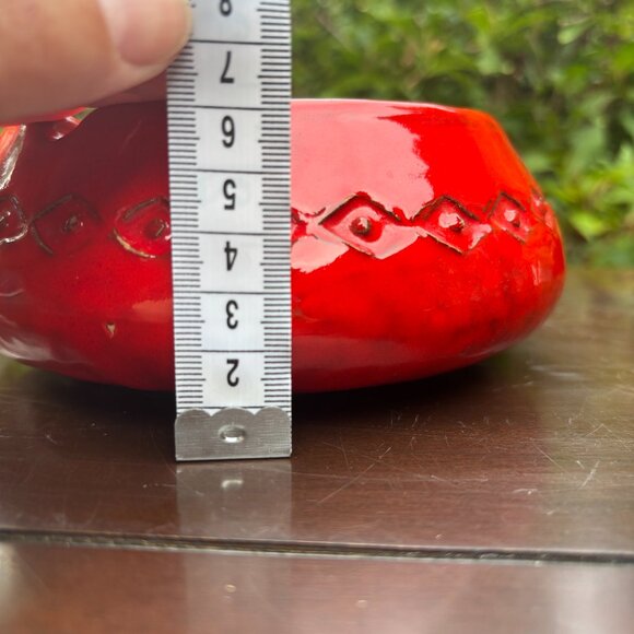 Vintage Bitossi Red Glazed Ceramic Ashtray Italian Mid Century Modern Pottery - Picture 14 of 14